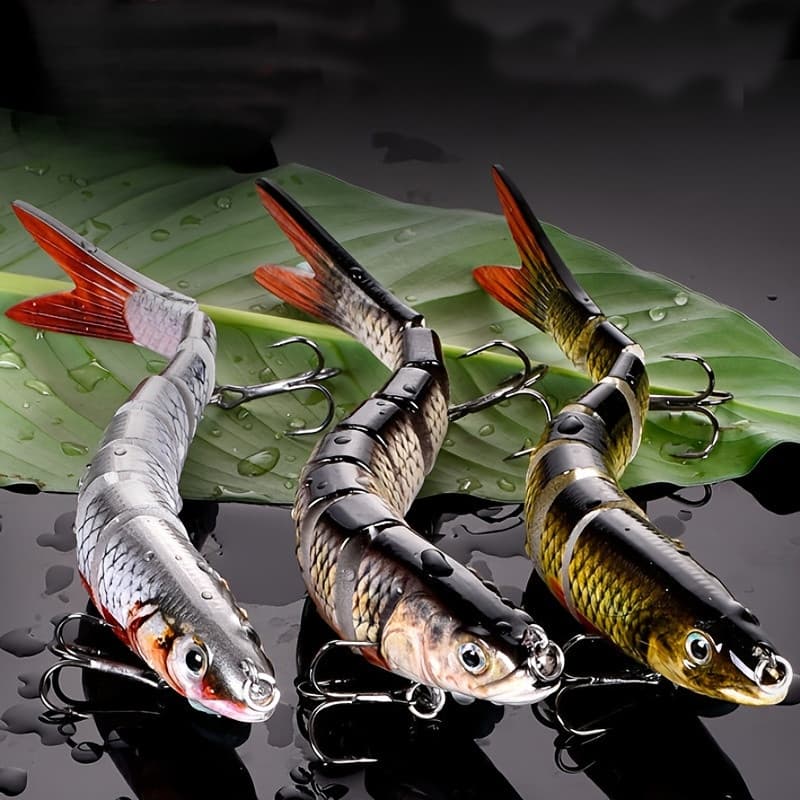 Iscas de Pesca Multiarticuladas Swimbait Crankbait de Afundamento Lento Isca Artificial Biônica para Pesca em Água Doce