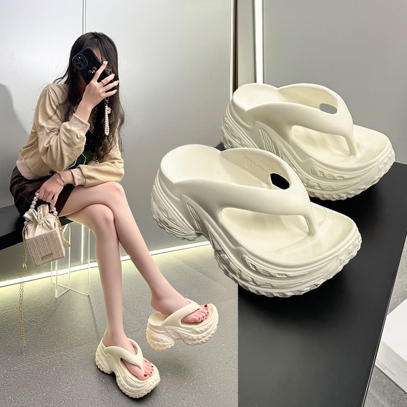 Sandálias femininas estilo coreano, chinelos femininos para uso interno e externo, sola grossa, eva, merda, moda ao ar l