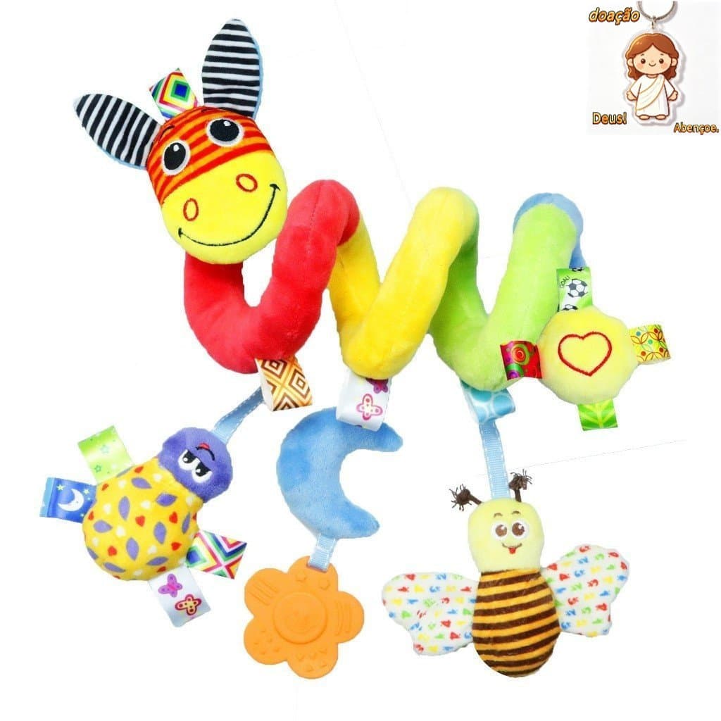 Centopéia Espiral De Pendurar Brinquedo/Carro De Pelúcia Colorido Chocalho Bebê /