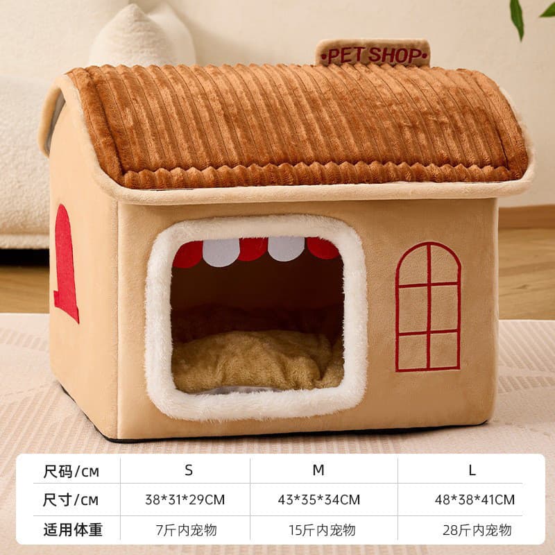Quatro estações Universal casa de cachorro maca de gato outono inverno casa maca pequeno médio cão gato maca removível l