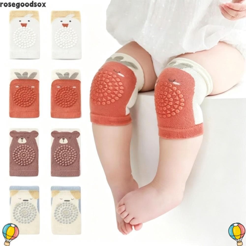 Joelheiras Para Bebês ROSEGOODSOX , Padrões De Desenhos Animados , Protetor De Joelho Infantil Fino De Verão Segurança