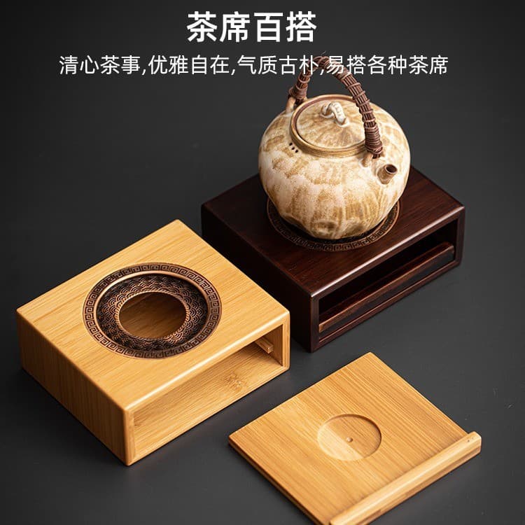 Fogão de chá quente de bambu, Base de vela de aquecimento, mesa de chá doméstica, bule masculino, aquecedor de chá Kung