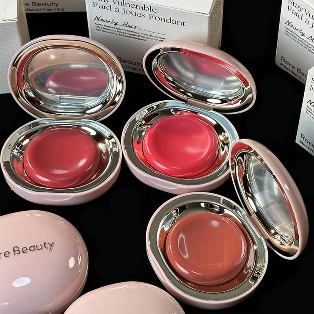 Raro Beleza Pó Blush Portátil Maquiagem Líquido Iluminador Hidratante Dupla Utilização À Prova Dwaterproof Água De Longa