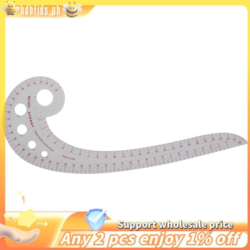 (R) 11.8 " De Comprimento Em Forma De Vírgula De Plástico Transparente Curva Francesa Régua Spline