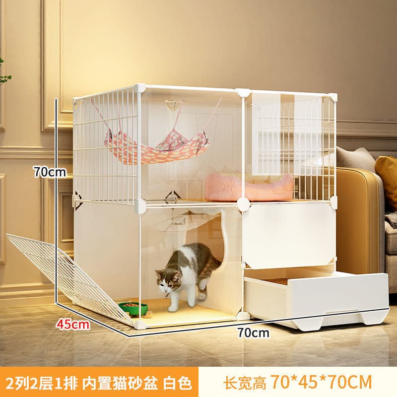 Novo estilo gaiola para gatos casa interior caixa de areia para gatos um gato maca para casa banheiro S