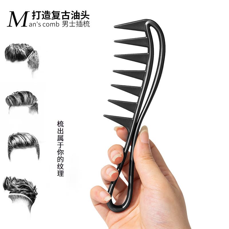 Pente De Dentes Largos Com Cabeça De Óleo Vintage Unissex , Para Penteado De Traseiro Estilo De Cabelo Masculino