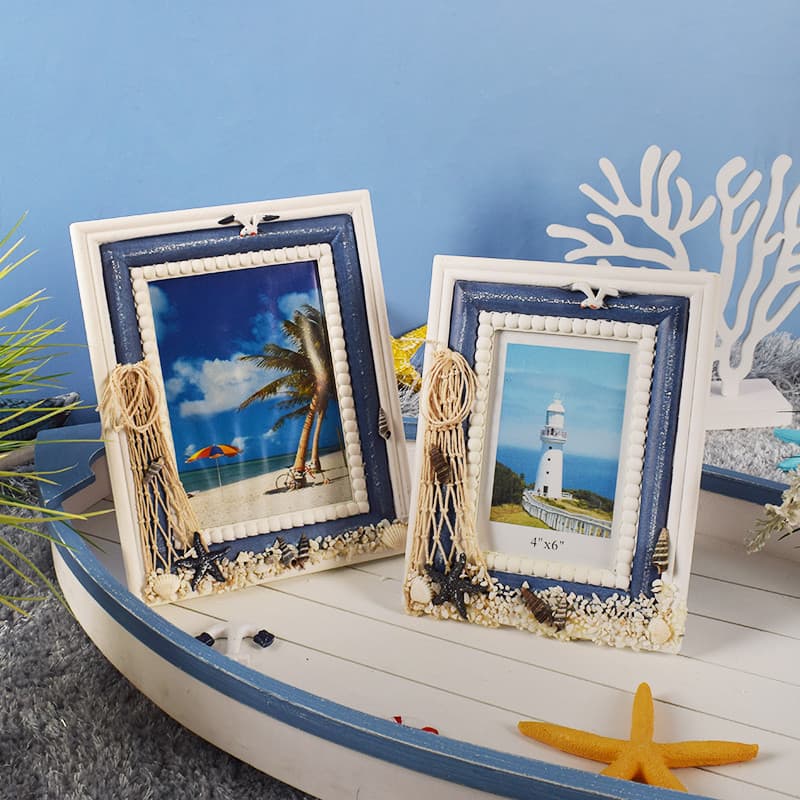 Acessórios para vestido de mar, 20cm, 23cm, rede de pesca, moldura de foto, mesa, personalidade mediterrânea, decoração