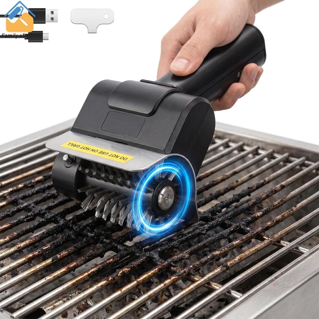 Escova De Limpeza Elétrica Recarregável Grill Ferramenta Multiuso Fio Churrasco Limpador Baixo Ruído SHOPSKC4572