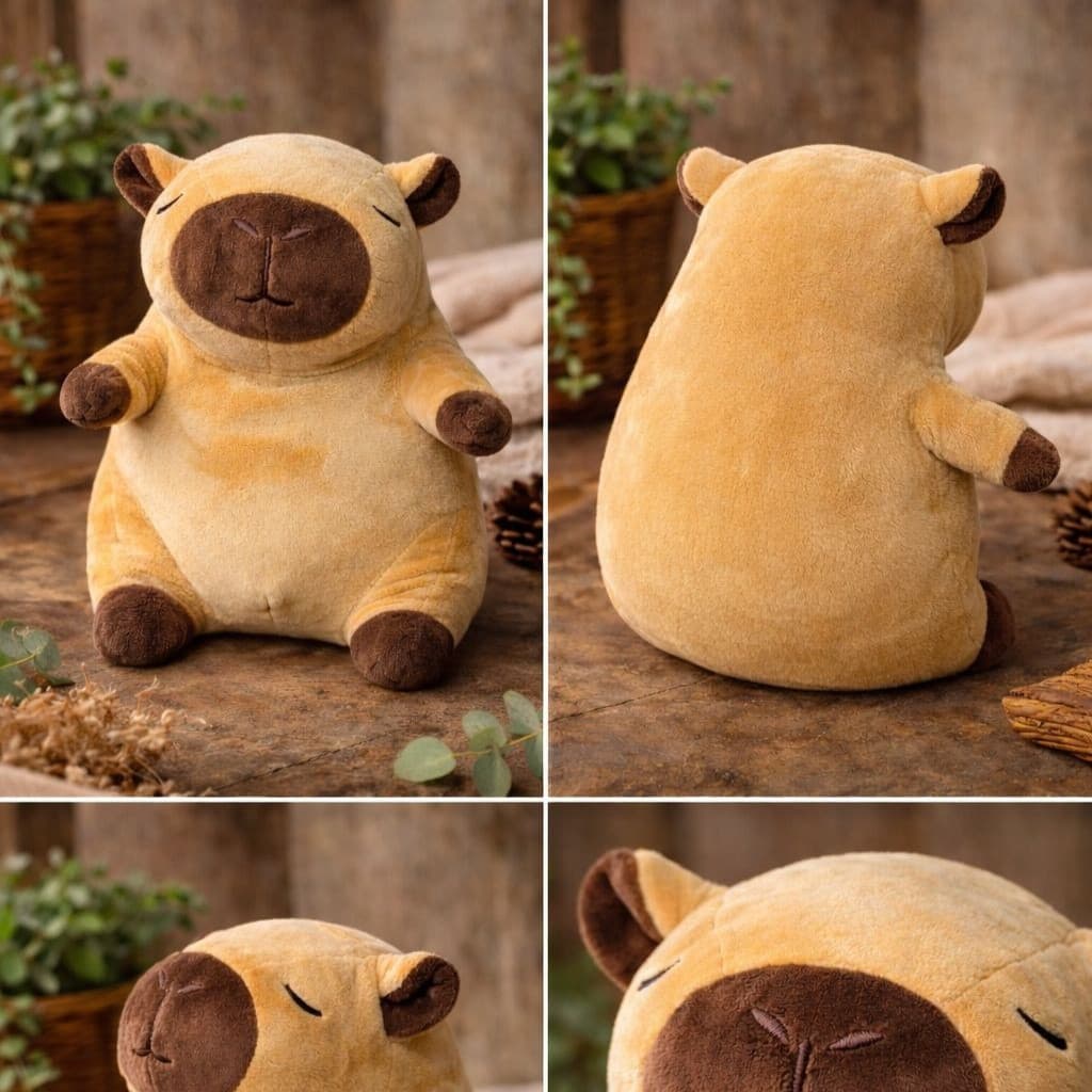 Capivara de pelúcia brinquedo infantil e decoração de 30 cm