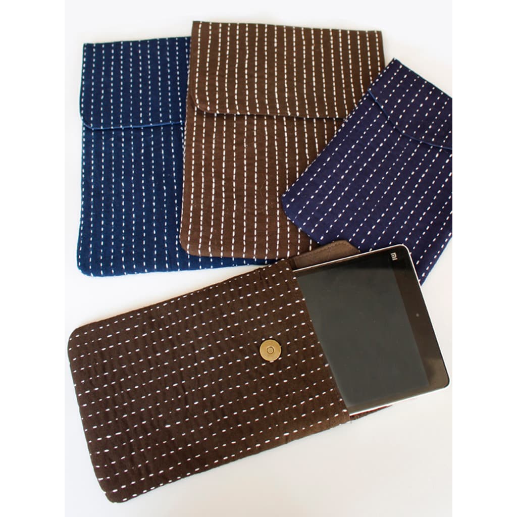 Lanyan Tie-Dye Sashiko Bordado Tablet PC Celular Capa Protetora Criativa Bolsa Bolsa Resistente a Choque Algodão Puro Co