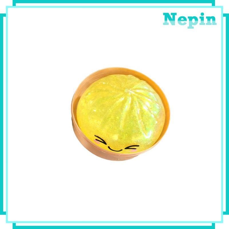 [Nepin] Squeeze Stress Ball Glitter Rainbow Dumpling Face Anti Fidget Toy Borracha Macia Para Adultos Crianças Relaxamen