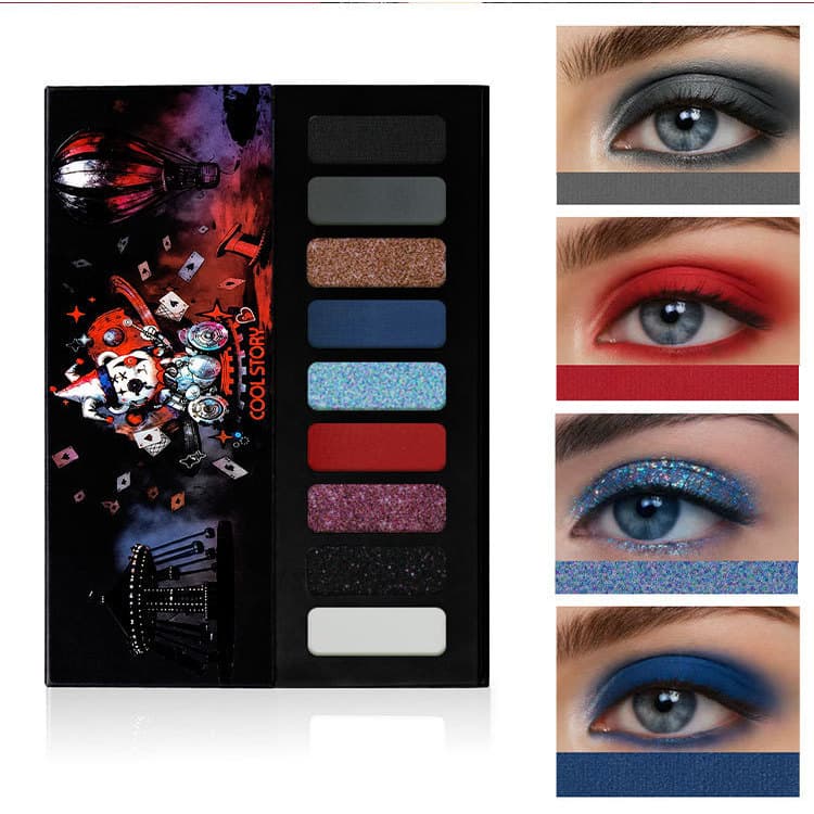 Paleta de Sombras para Olhos Halloween Dark com 9 Cores de Alta Saturação, Acabamento Matte e Perolado para Maquiagem de