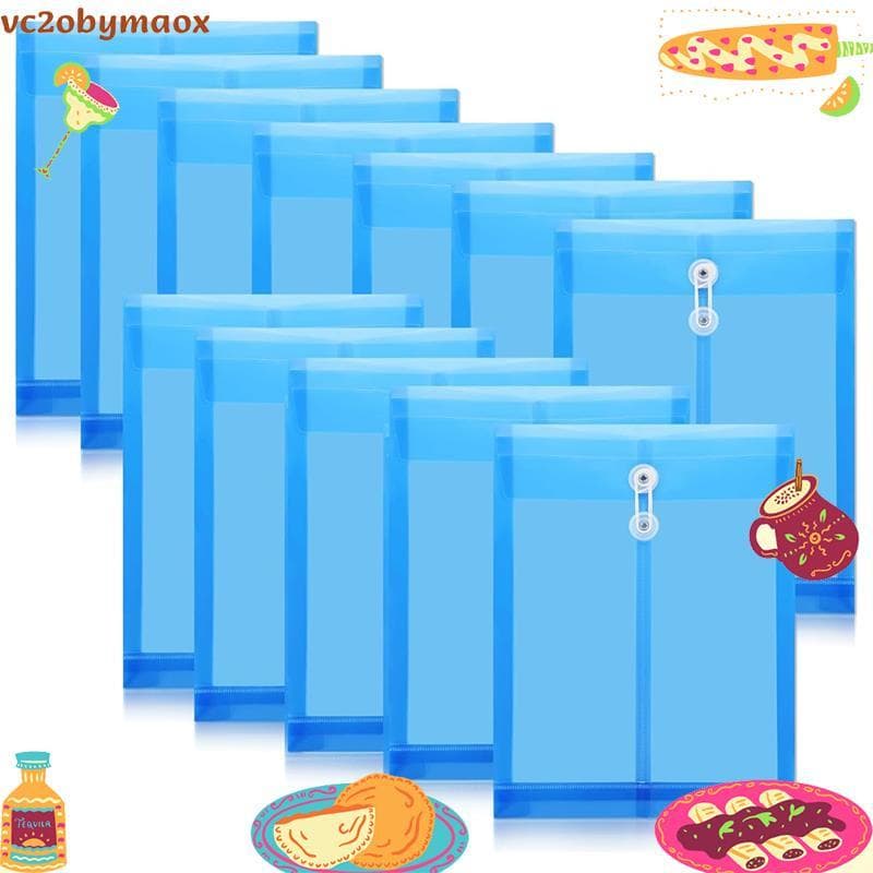 12 Envelopes De Pacote Com Fecho De Botão E Gravata De Corda , Pastas De Documentos Organizadoras De Arquivos Expansívei