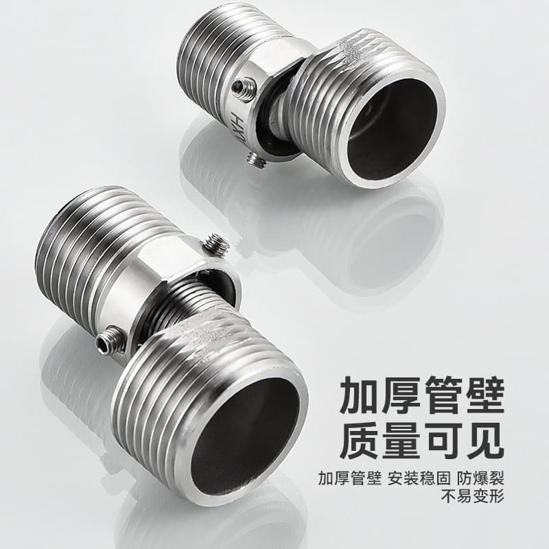 Conector universal ajustável de aço inoxidável para chuveiro com braço excêntrico longo e flexível RAY9