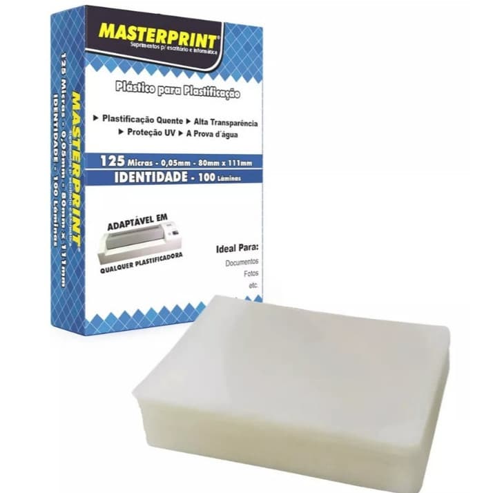 Plástico P/ Plastificação Rg/identidade 80x110 0,05mm 100un
