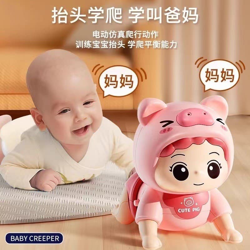 Bebê brinquedos divertidos áudio elétrico aprender a escalar guia do bebê cabeça treinamento Storytelling Coax bebê ferr