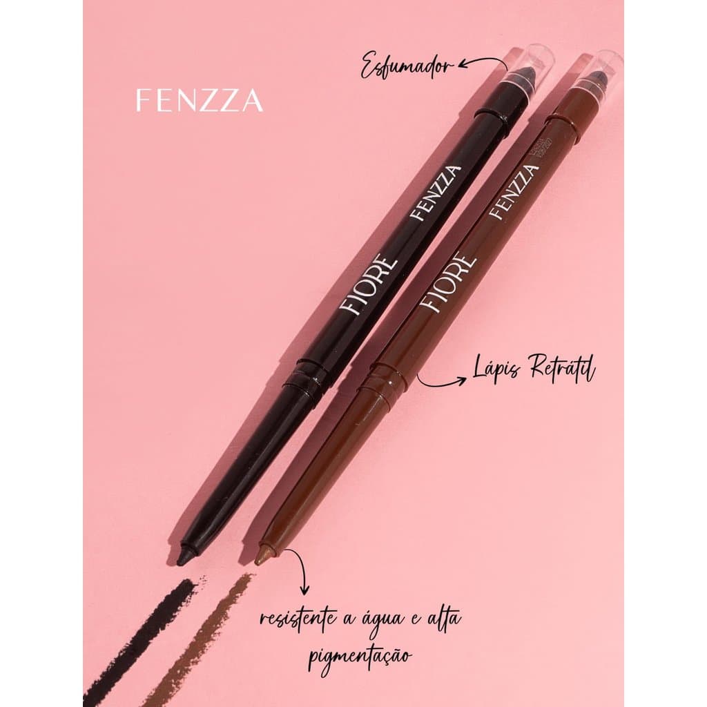 Lápis para Olhos Fenzza Fiore Retrátil | Preto e Marrom | Venda Unitária ou Kit com 2 Cores