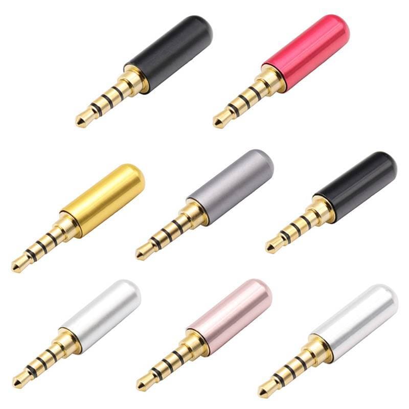 [RE] Fone De Ouvido Ja Plugue Macho Conector De Áudio De 3.5 Mm 4 Pólos Adaptador Estéreo Cabo De Reparo De Fio De Solda