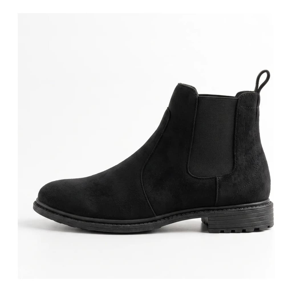 Bota Masculina Estilo Chelsea Camurça Premium Sola Borracha Sem Cadarço Lançamento Moda Casual