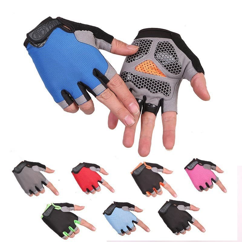Luvas de ciclismo sem dedos para homens e mulheres, de verão, antiderrapantes, resistentes ao desgaste, com proteção sol