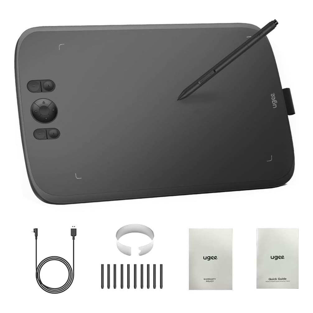 Tablet De Desenho Ugee M808 25,4x15,9 Cm 8 Teclas Caneta 16k
