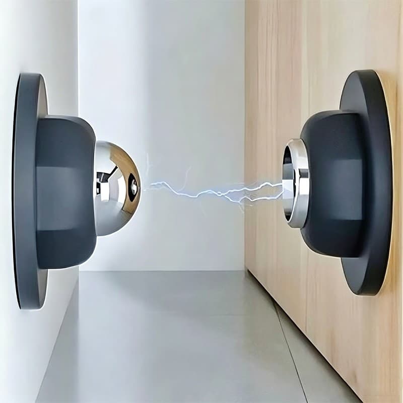 Prendedor Trava Porta Magnético Inox Preto Instalação Fácil