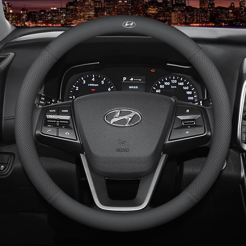 Capa para Volante de Carro Respirável e Antiderrapante, Protetor de Volante de 38Cm para Hyundai Elantra, Accent, Starex