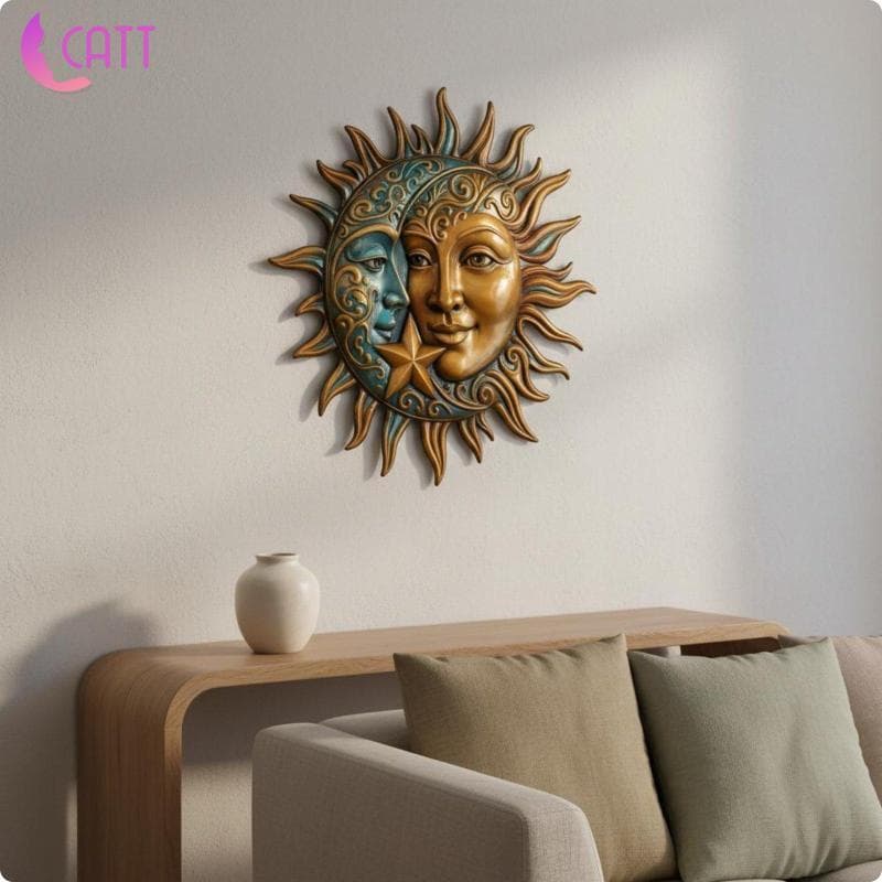 [Dadada2] Arte De Parede De Metal Celestial Leve Suspensão Decoração De Casa Interna E Externa Para Sala De Estar , Quar