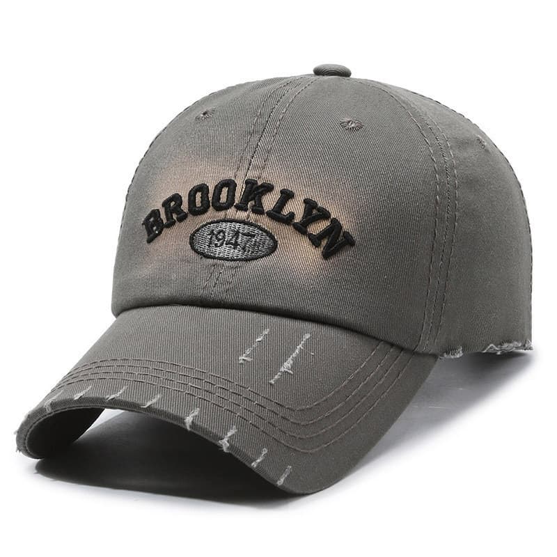 Boné Retrô Masculino com Bordado de Letras Vintage, Boné de Bico de Pato para Lazer ao Ar Livre, Boné de Beisebol Femini