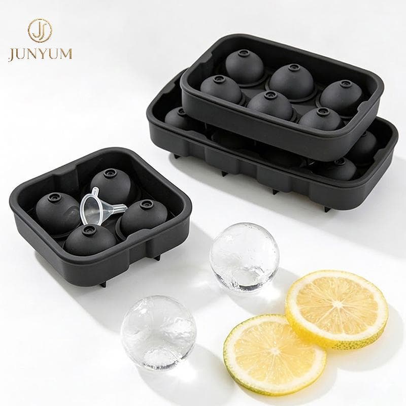 JUNYUM Bandeja Grande De Cubos De Gelo De Silicone Com 6 Grades , Caixa Quadrada De Molde De Qualidade Alimentar Para Fe