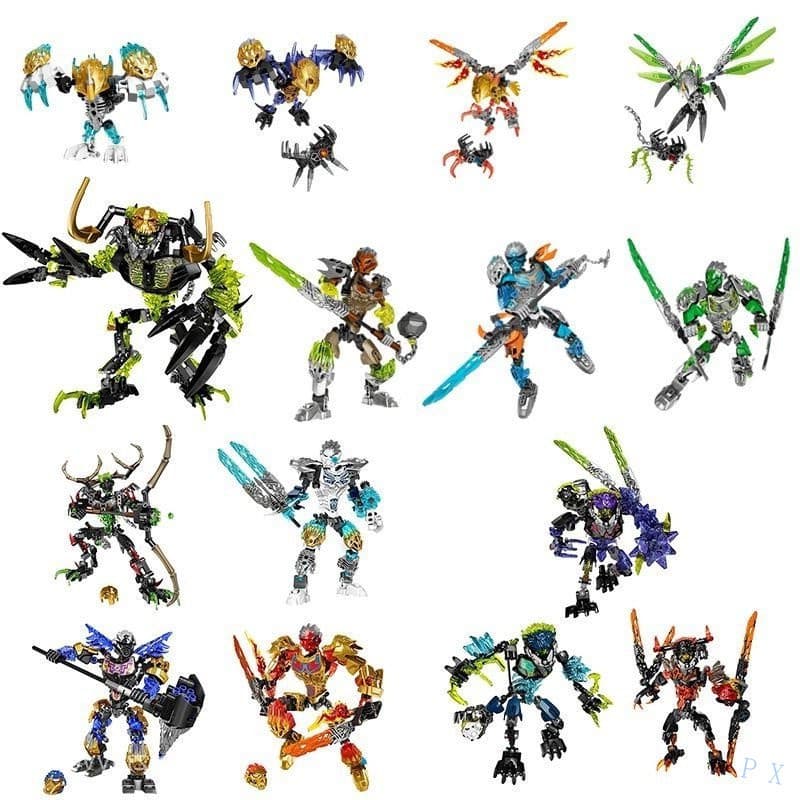 Coleção de Figuras de Ação Bionicle Warriors Skull, Blocos de Montar, Umarak, Máscara Uxar, Storm Master PX Beast Anim