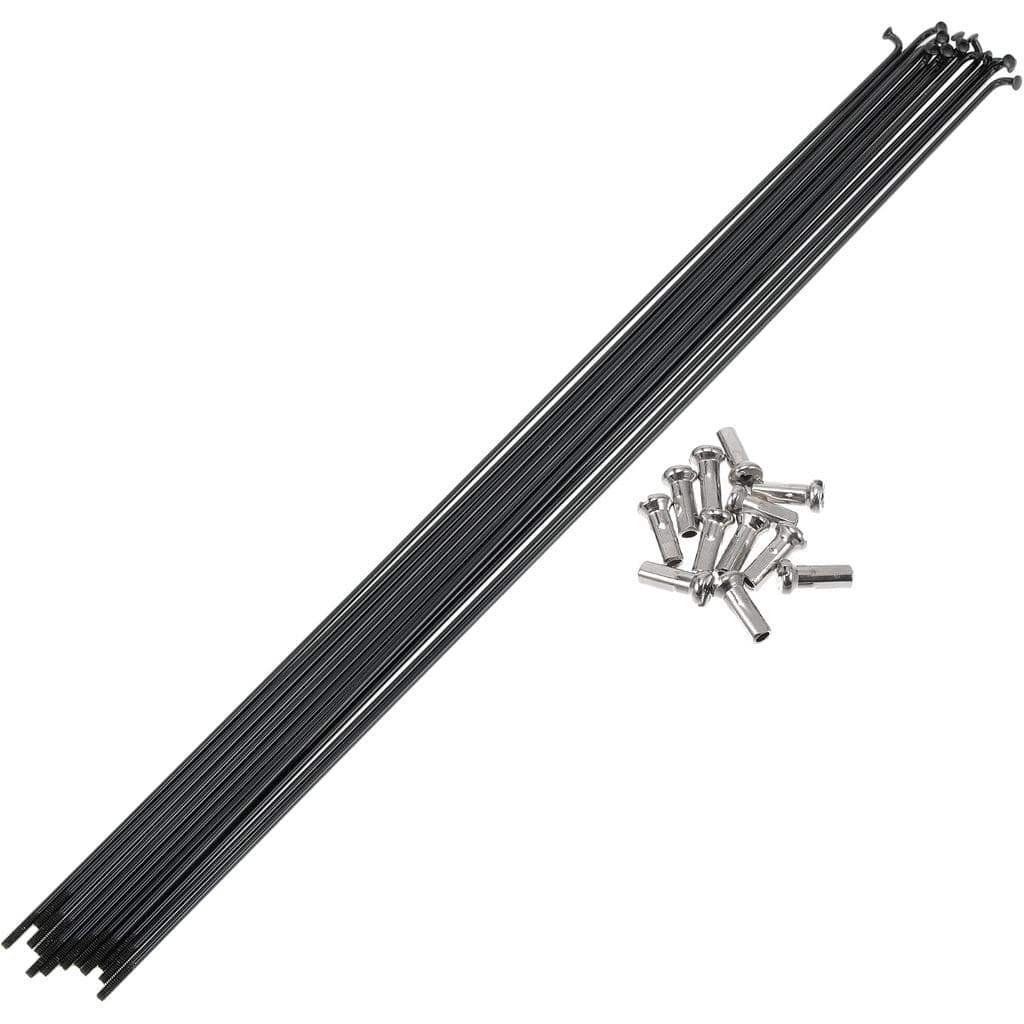 Raios de Bicicleta 14G 305mm de Comprimento, Raios de Roda de Bicicleta em Aço Inoxidável 304 Preto, 1 Conjunto