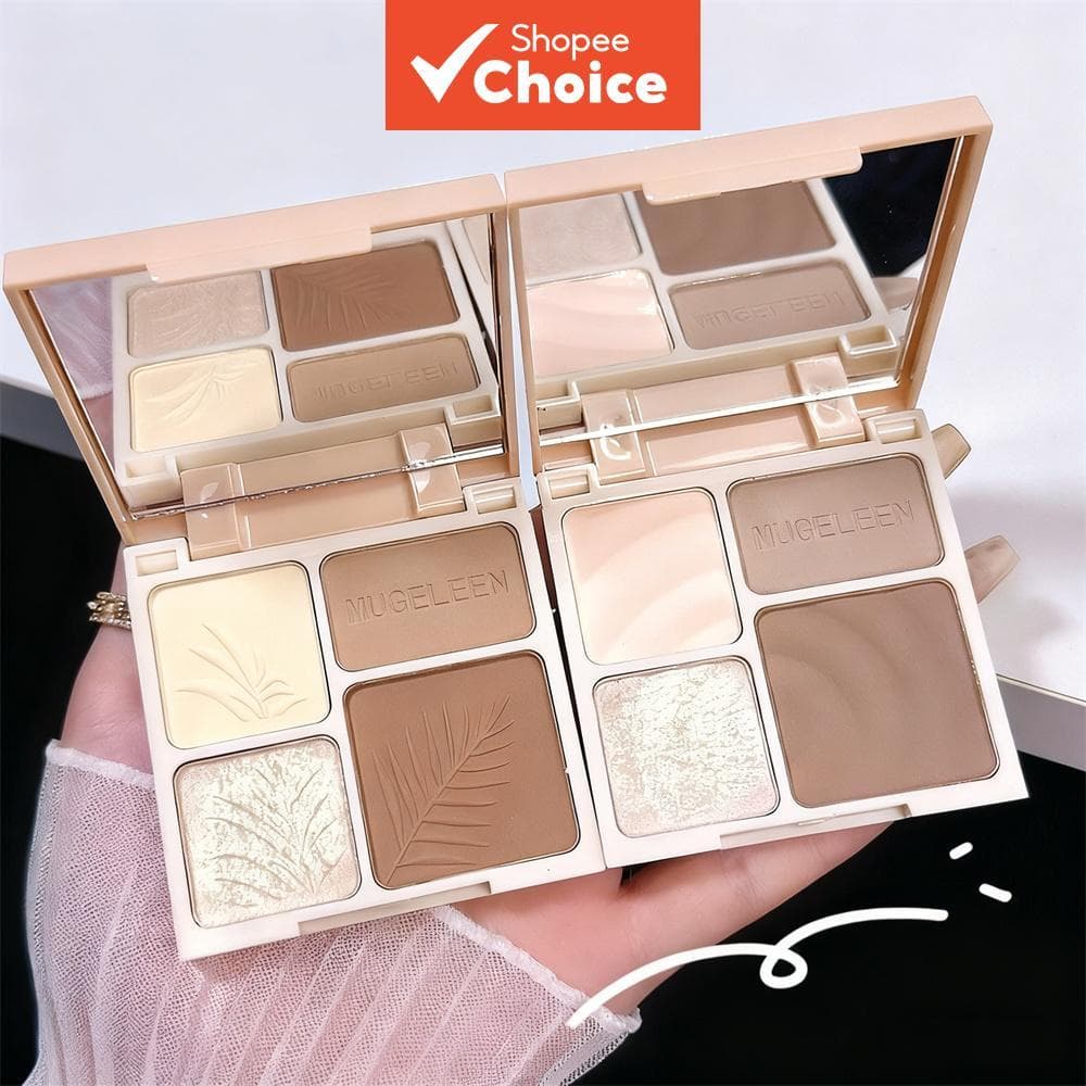 Paleta de Contorno Facial 3 em 1 - Sombra Fosca, Iluminador e Bronzer para Nariz