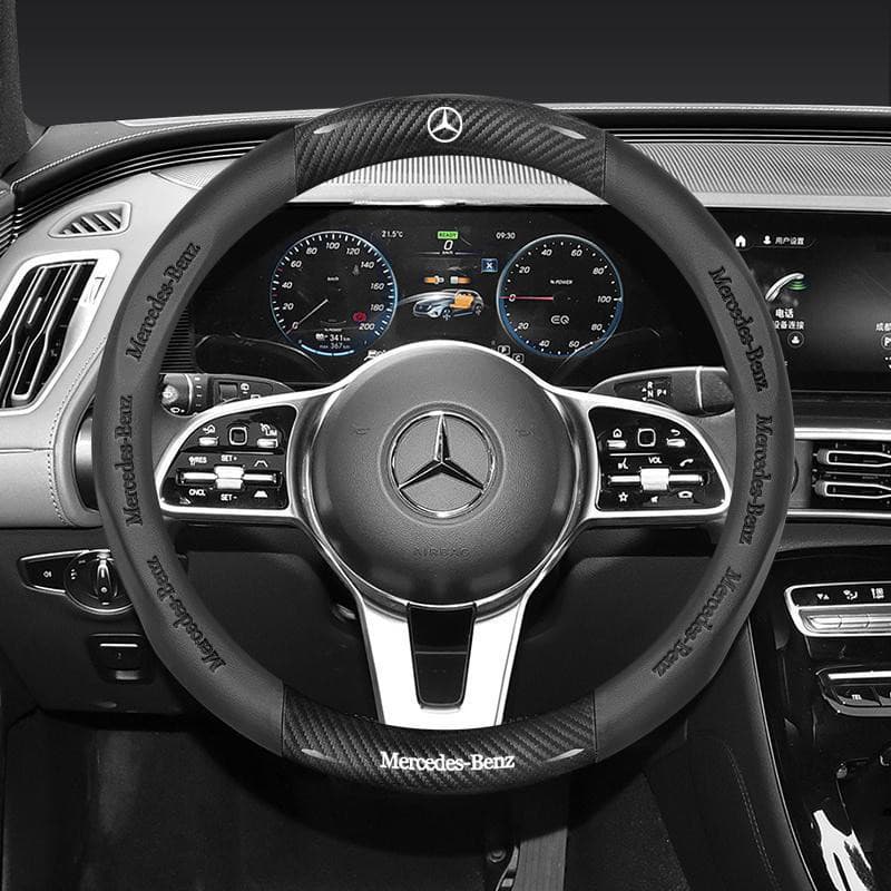 Capa de volante de couro para Mercedes Benz AMG E200 W210 W203 W124 W204 W211 W123 W205 W212 W203 C200 E350 A180 CLA A45