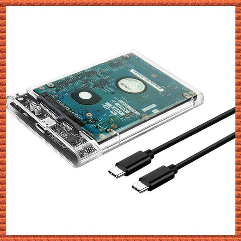 (Zac) Capa SSD HDD De 2.5 Polegadas SATA Para USB 3.1 Tipo C 4 Tb Caixa De Disco Rígido Externo Transparente Compatível
