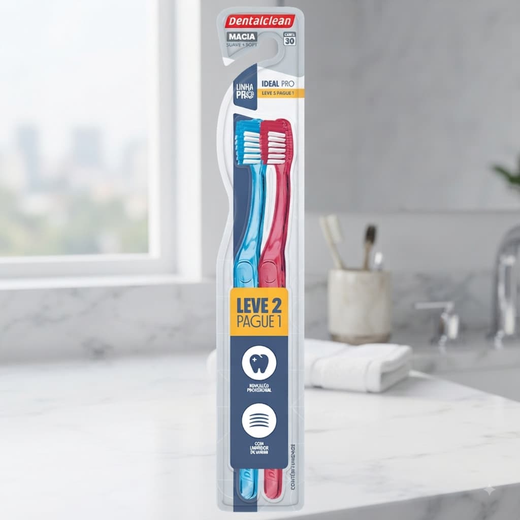 Escova Dental Macia Cerdas Suaves para Higiene Bucal Conforto e Uso Diário Leve 2 Pague 1 Kit Econômico