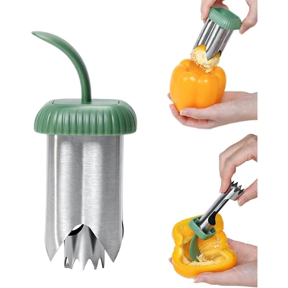 Ferramenta 2 em 1 para Remover Sementes e Descaroçar Pimentas, Descaroçadores de Frutas e Vegetais para Cozinha