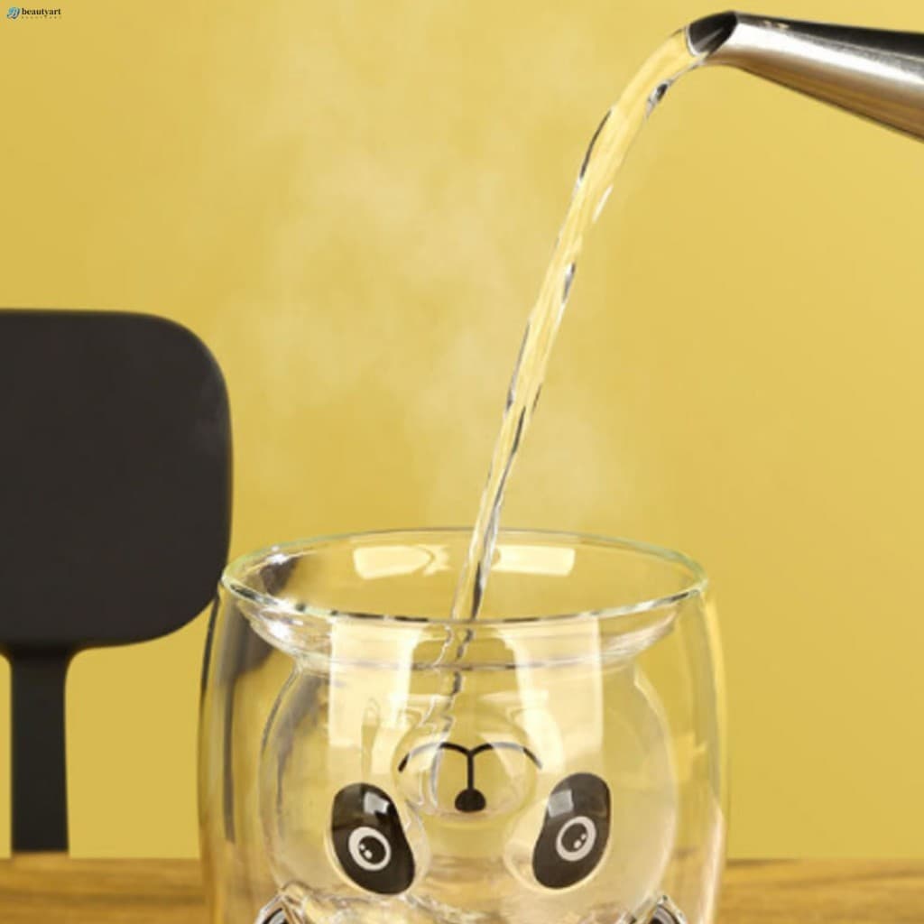 Copo De Vidro De Camada Dupla Panda Para Uso Doméstico Design Durável E Bonito Adequado Café Presentes