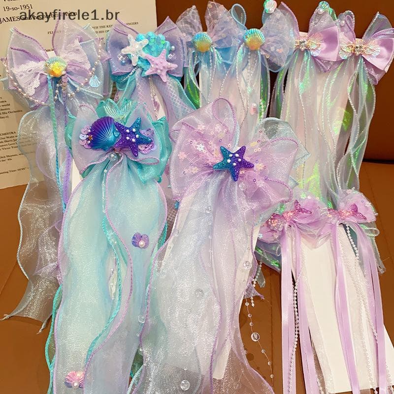 akayfirele1 Chapéu De Sereia , Laço De Princesa Infantil , Grampo De Cabelo , Fio Flutuante Para Meninas , Prendedor Tra