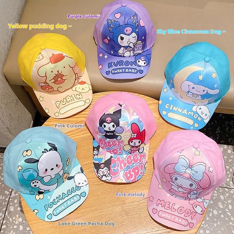 Boné De Beisebol Infantil Sanrio Kuromi UPF 50 + Topi De Proteção Solar Para Escola De Jogos Ao Ar Livre