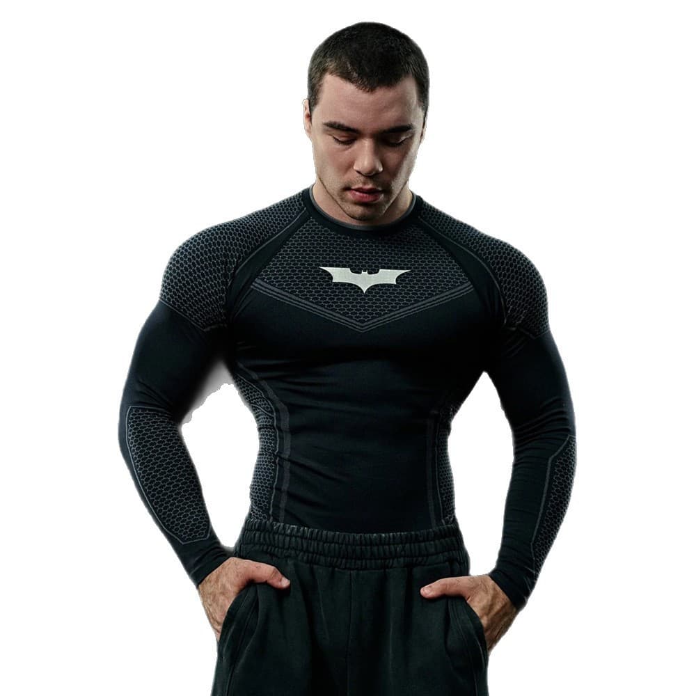 [Estoque pronto] Roupas de fitness musculares americanas masculinas esportivas de secagem rápida estampadas de manga com