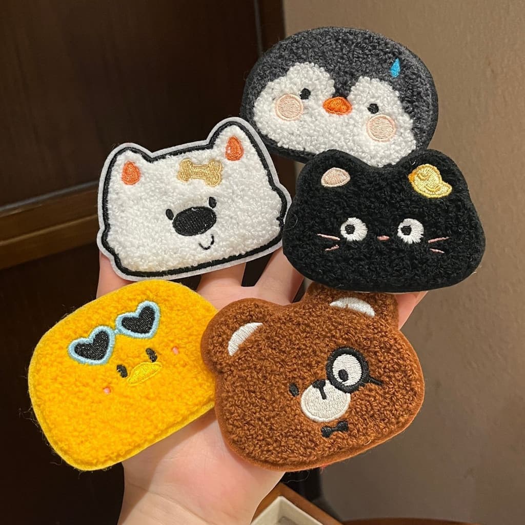 Adesivos de Cabelo com Animais de Desenho Animado Fofos para a Testa de Meninas, Adesivos para Franjas Sem Costura, Fita