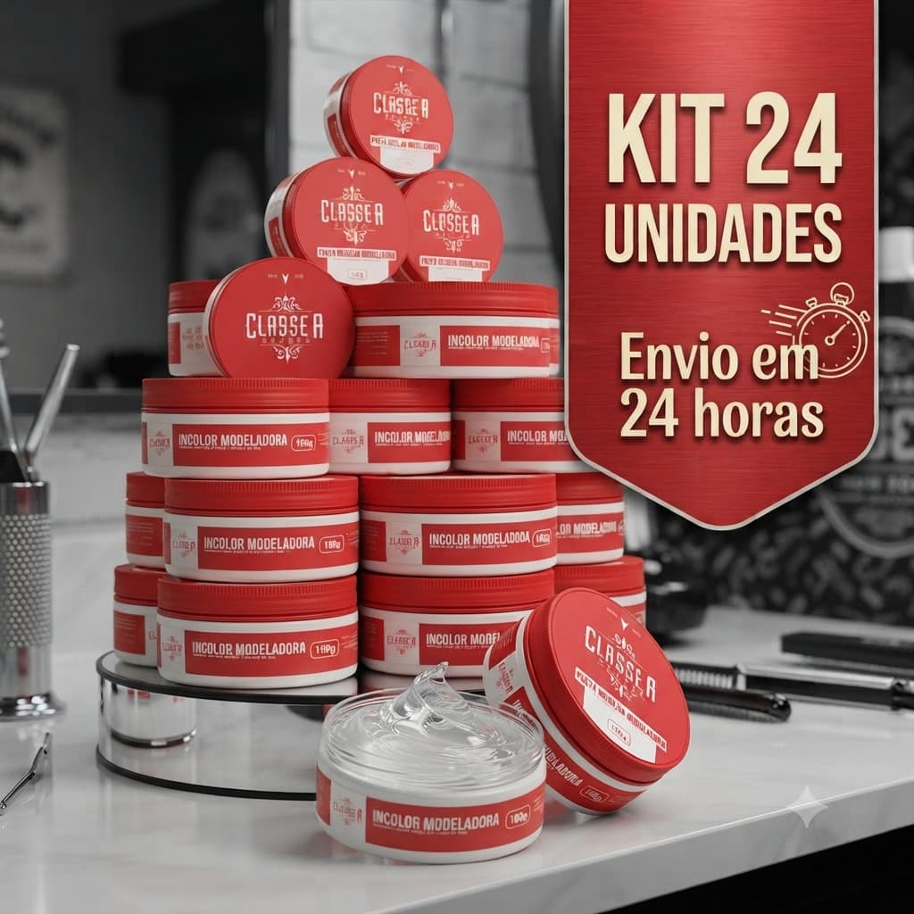 Kit 24 Pomadas Incolor Mega Fixação Classe A 160g - Envio em 24 Horas