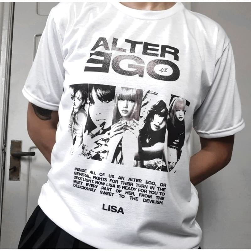 Camiseta Lisa Manoban 'ALTER EGO' Blackpink KPOP Aesthetic Camisa 100% Algodão
