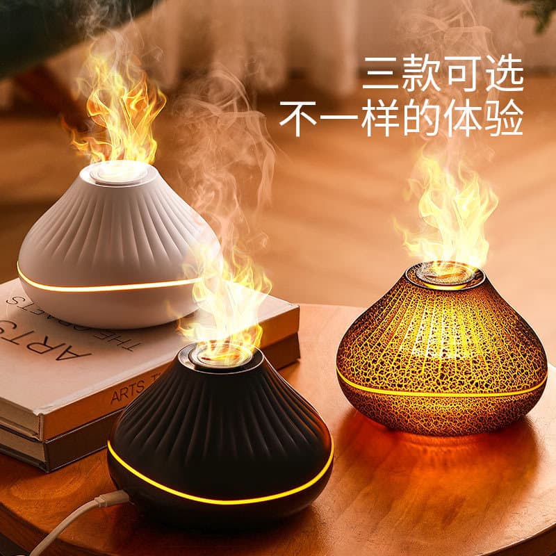 Transfronteiriço USB colorido simulação chama aroma difusor escritório em casa fragrância chama grânulo Crack aroma difu