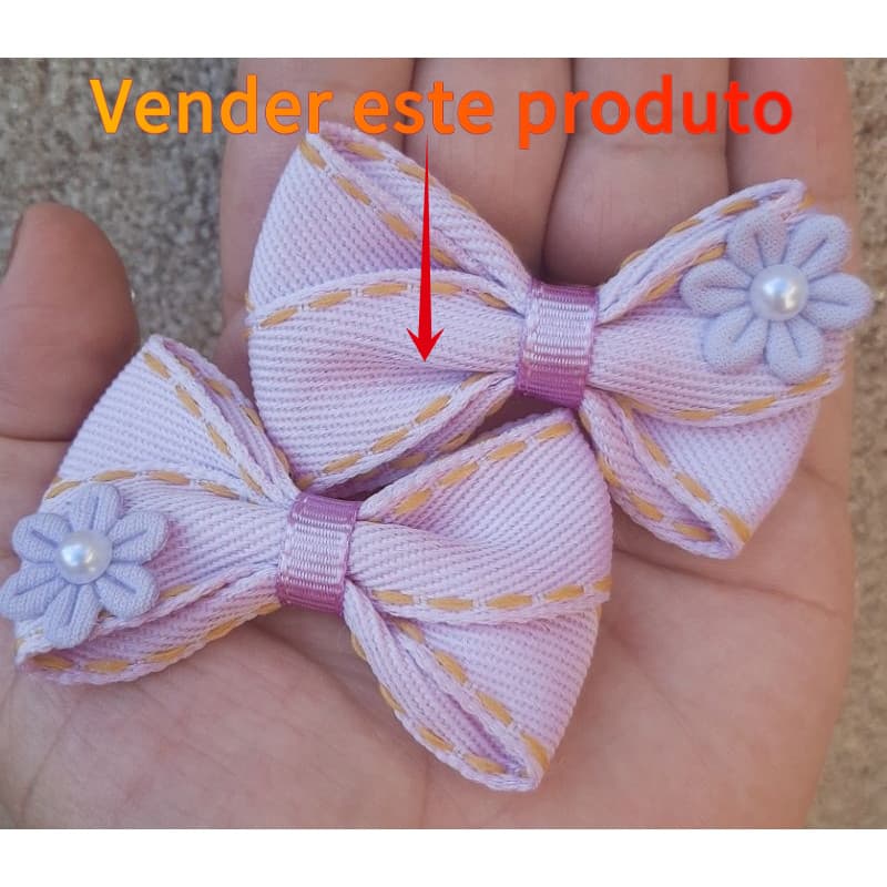 Parzinho de lacinhos com aplique de florzinha