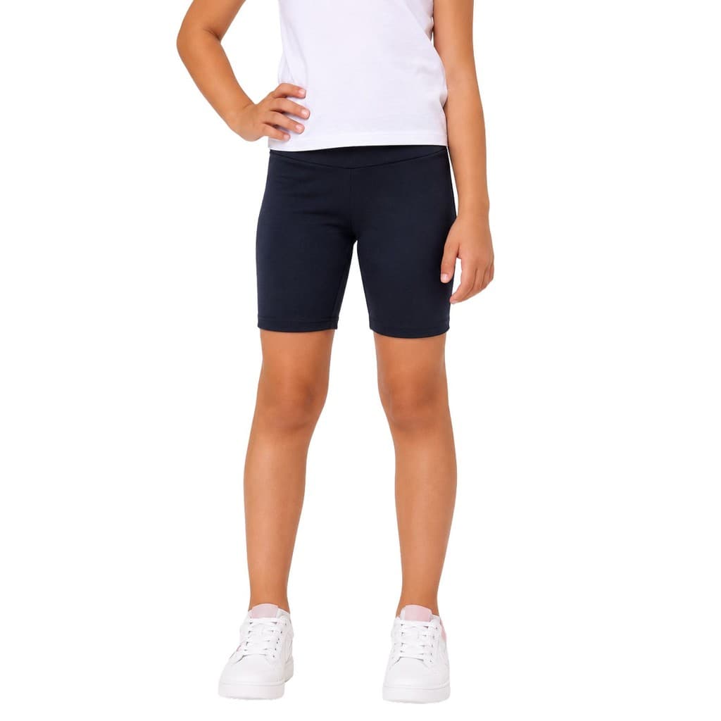Bermudinha Infantil Suplex Meninas Shorts Lisa Até O Joelho Com Elastano Confortavel Para Bater