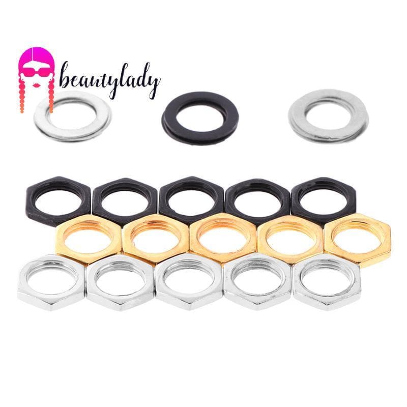 beautymakeup 5 Peças Entrada De Saída De Guitarra Elétrica ja soet Porcas Arruelas Juntas Parte Nova