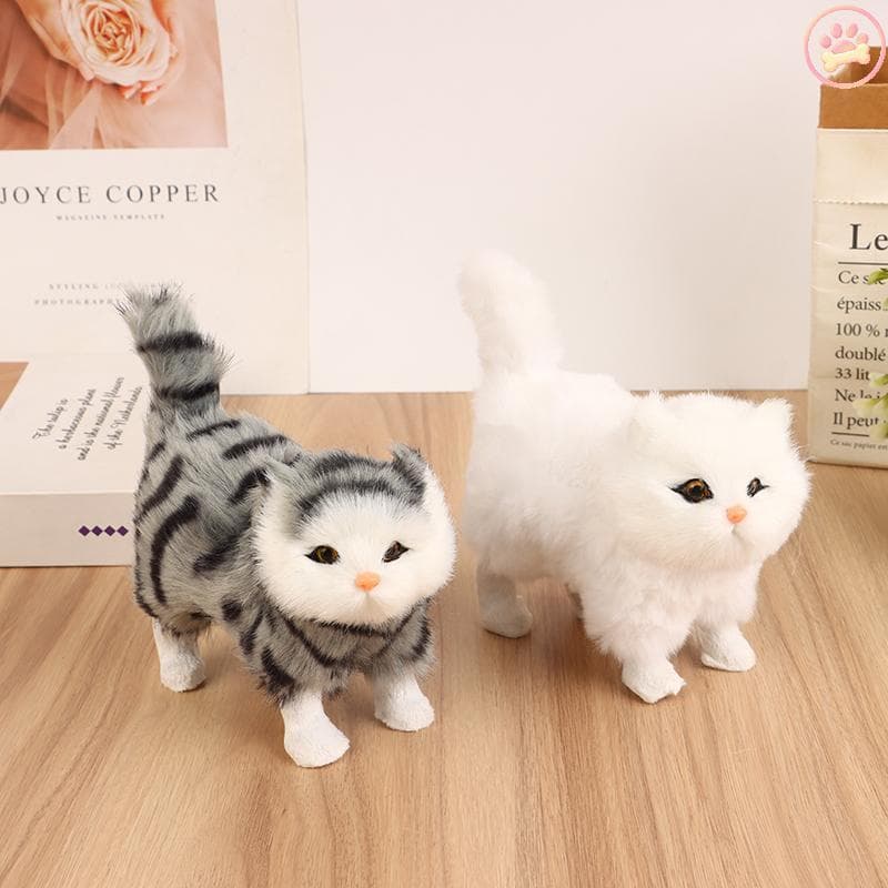 Carro 1PC Macio Recheado Gatinho Modelo Bonito Simulação Gato Brinquedos De Pelúcia Falso Realista Animais Para Crianças