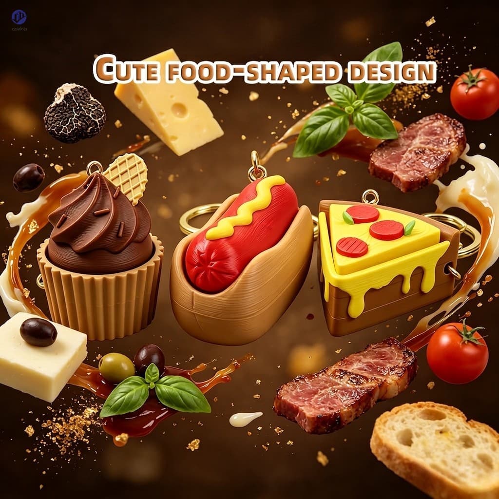 Criativo 3D-Impresso Em Forma De Comida Clique Brinquedo De Alívio De Estresse-Batatas Fritas Pizza Cachorro-Quente Chav
